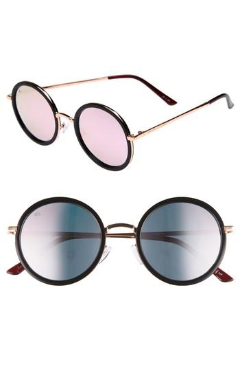 Women's Prive Revaux X Madelaine Petsch The Street 53mm Round Sunglasses - Gold/ Black