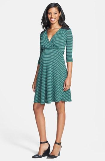 Women's Maternal America Quilted Yoke Maternity Dress