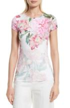 Women's Ted Baker London Maiini Painted Posie Fitted Tee - Pink