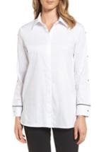 Women's Ming Wang Split Sleeve Shirt - White