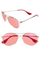 Women's Ray-ban 59mm Aviator Sunglasses - Transparent Red