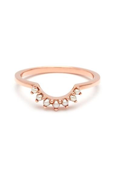 Women's Anna Sheffield 'grand Tiara' Seed Pearl Ring