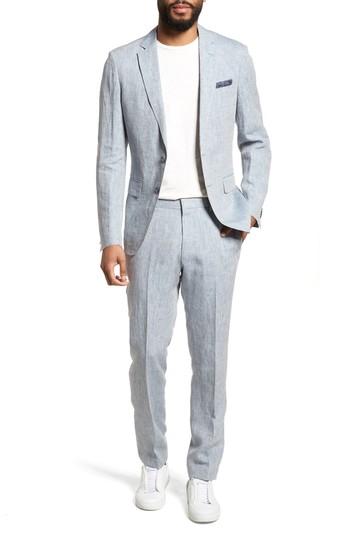 Men's Boss Helford/gander Trim Fit Solid Linen Suit