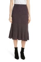 Women's Rebecca Taylor Metallic Ribbed Knit Skirt - Burgundy