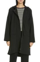 Women's Eileen Fisher Hooded A-line Coat - Black