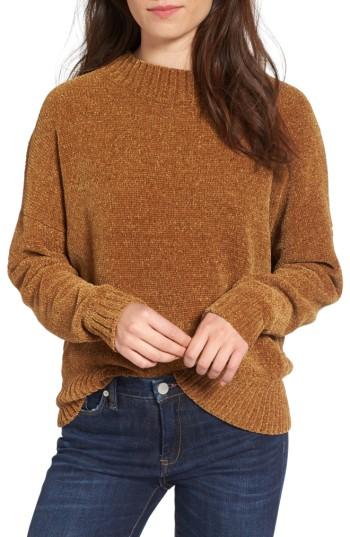 Women's Bp. Chenille Funnel Neck Sweater - Brown