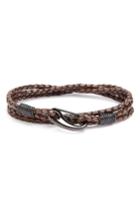 Men's Link Up Leather Wrap Bracelet