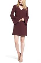 Women's Trouve Choker Bell Sleeve Dress - Burgundy