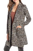 Women's Cupcakes And Cashmere Leopard Fleece Moto Jacket