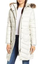 Women's Barbour Foreland Quilt Mix Coat With Detachable Faux Fur Trim Us / 8 Uk - Ivory