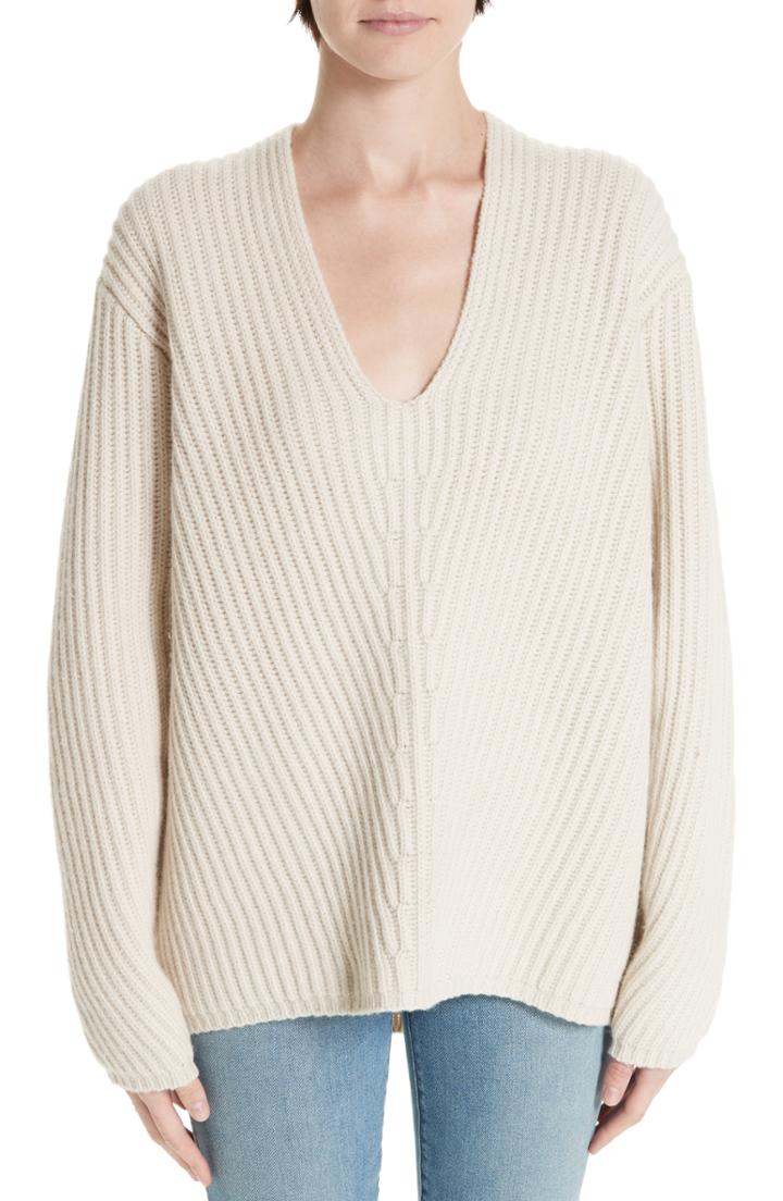 Women's Acne Studios Deborah Oversized Wool Sweater - Beige