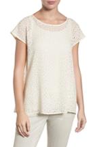 Women's Eileen Fisher Cutwork Silk Top - White