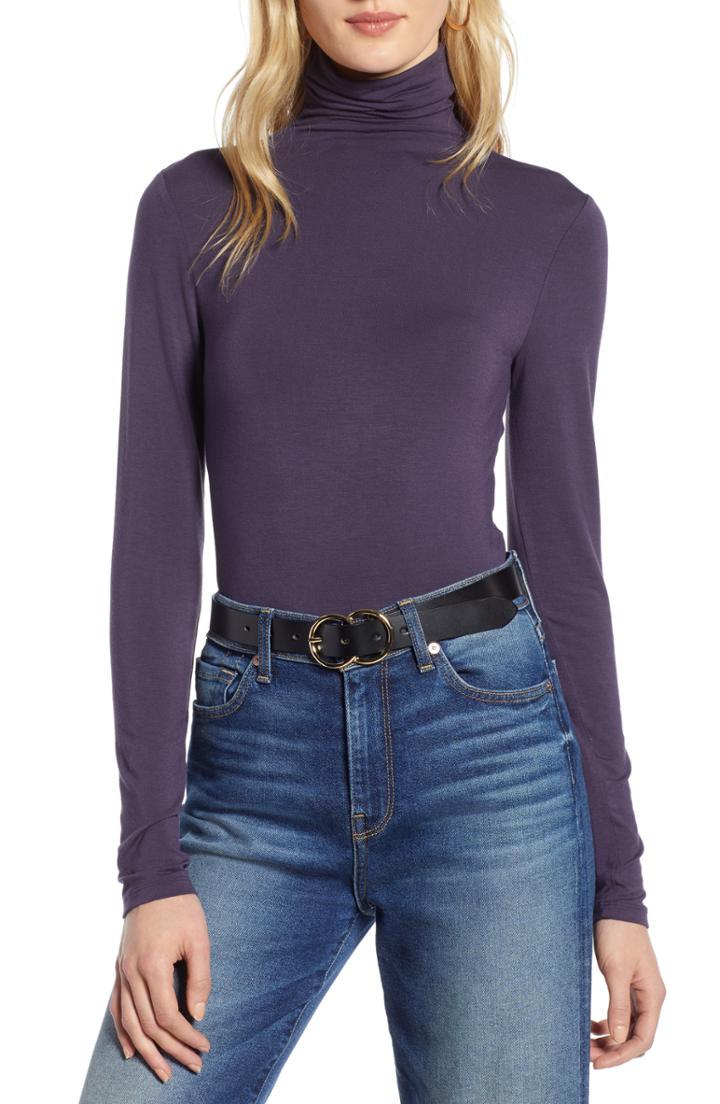 Women's Halogen Long Sleeve Turtleneck - Purple