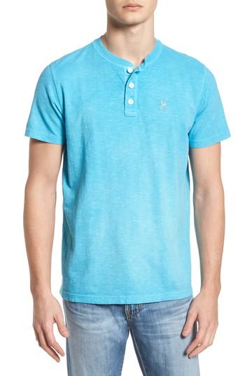 Men's Psycho Bunny Sunwash Henley T-shirt (xs) - Blue