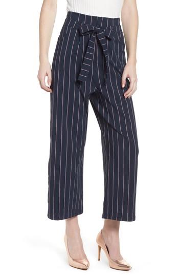 Women's Leith Tie Waist Crop Trousers - Blue
