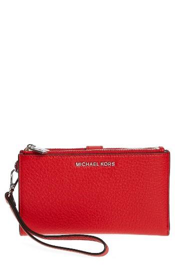 Women's Michael Michael Kors Adele Leather Wristlet - Red