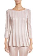 Women's St. John Collection Ombre Sequin Stripe Knit Top - Pink