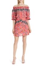 Women's Saloni Grace Off The Shoulder Silk Dress - Pink