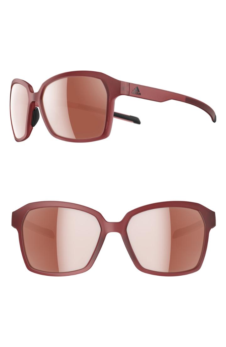 Women's Adidas Aspyr Lst 58mm Sunglasses - Trace Maroon Matte/silver