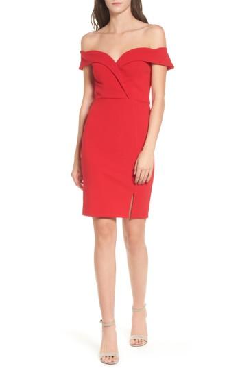 Women's Speechless Off The Shoulder Body-con Dress - Red
