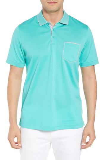 Men's Bugatchi Pique Knit Polo - Green