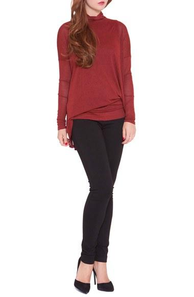 Women's Olian 'lisa' Asymmetrical Maternity Top /small - Red