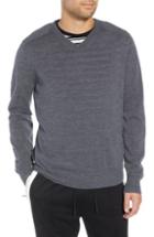 Men's Vince Regular Fit Elbow Patch Merino Wool Sweater, Size - Grey