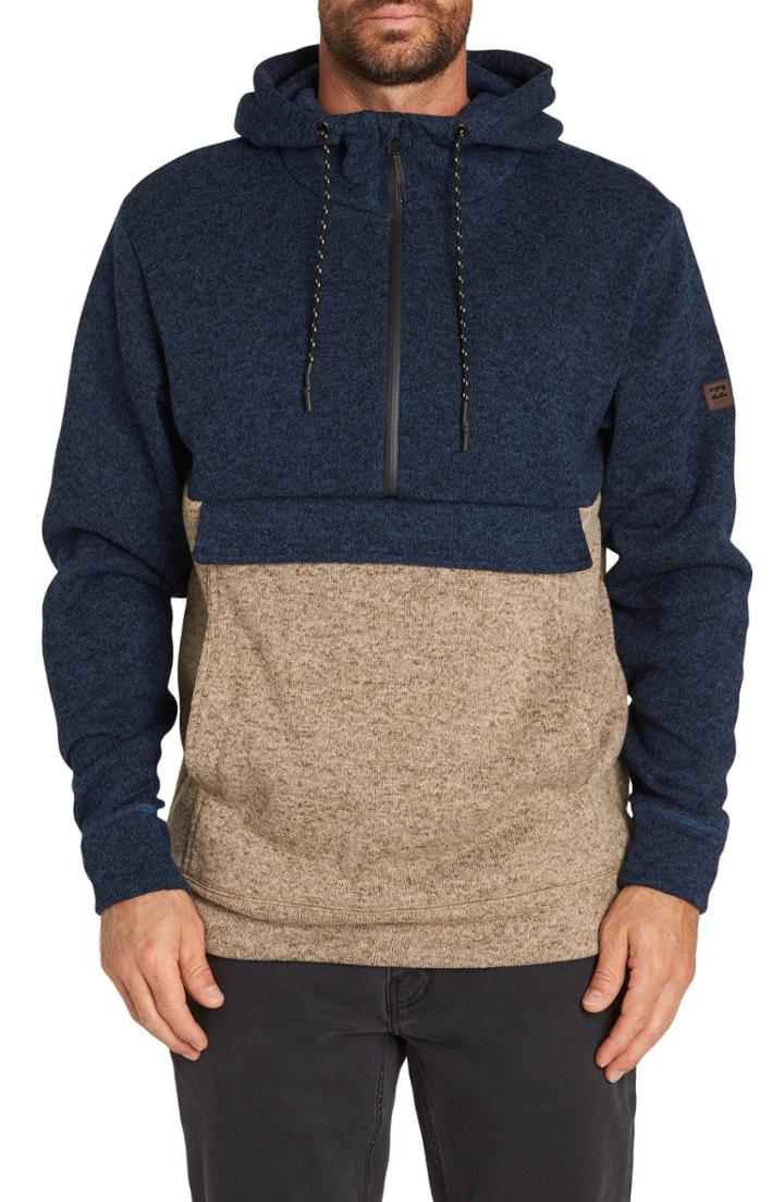Men's Billabong Boundary Half Zip Pullover Hoodie - Blue