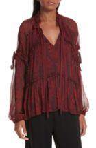 Women's Sandro Embroidered Cutout Blouse