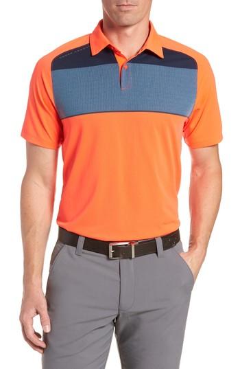 Men's Under Armour Threadborne Infinite Fit Polo Shirt, Size Medium - Coral