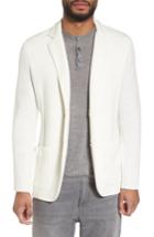 Men's Eleventy Slim Fit Linen Blend Sweater Jacket - White