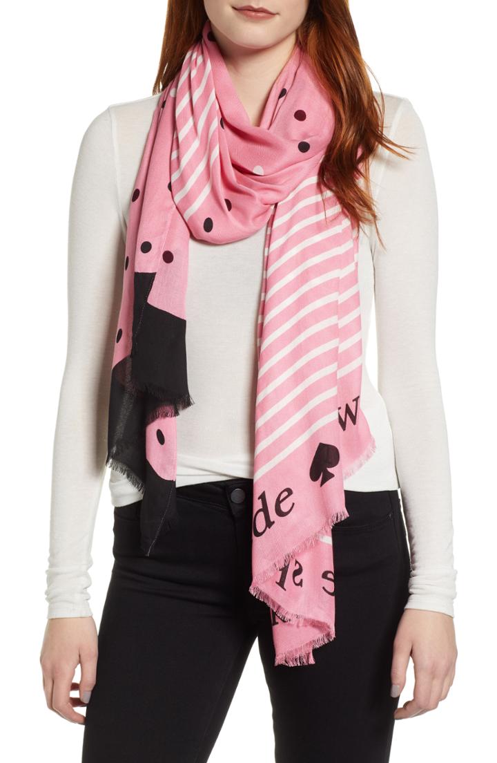 Women's Kate Spade New York Bakery Dot Scarf, Size - Pink