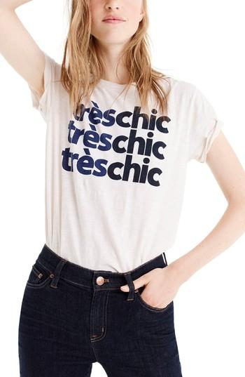 Women's J.crew Tres Chic Tee, Size - Ivory