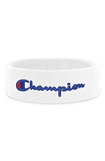 Men's Champion Terry Logo Sweatband - White