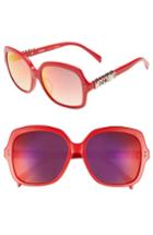 Women's Moschino 57mm Oversized Polarized Sunglasses - Red