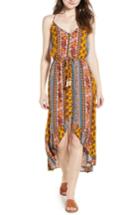 Women's Band Of Gypsies Geo Stripe High/low Dress - Yellow