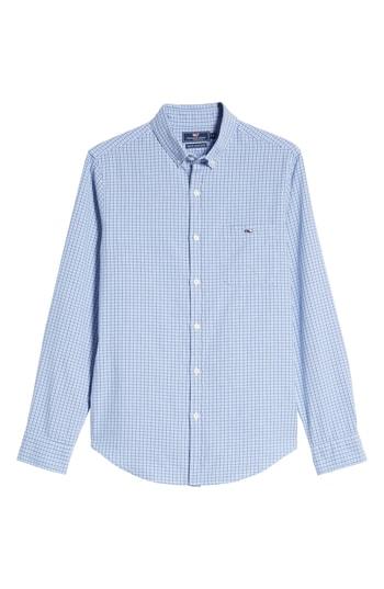 Men's Vineyard Vines Slim Tucker 2 Check Sport Shirt, Size - Blue