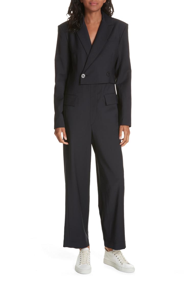 Women's Tibi Plain Weave Blazer Jumpsuit - Blue