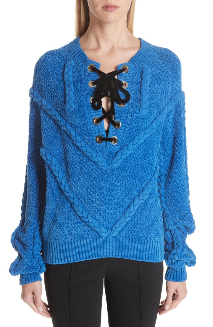 Women's Yigal Azrouel Cable Knit Chenille Sweater