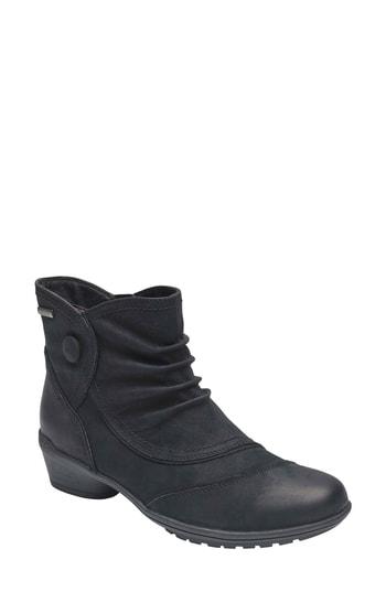 Women's Rockport Cobb Hill Raven Waterproof Bootie M - Black