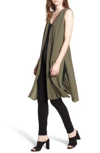 Women's Trouve Ruched Back Vest, Size - Green