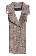 Women's Veronica Beard Xavier Tweed Dickey, Size - Brown