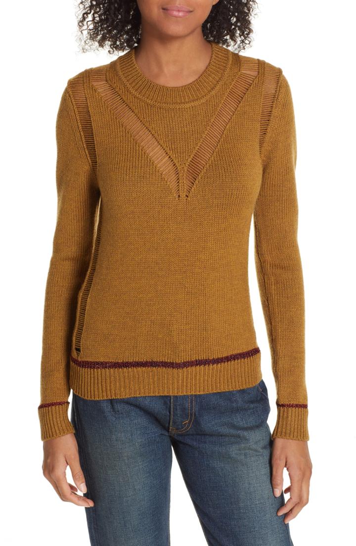 Women's See By Chloe Ladder Stitch Wool Sweater - Beige