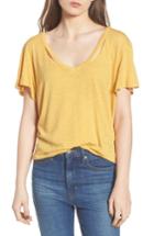 Women's Bp. Slit Neck Tee, Size - Yellow