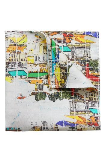 Men's Eton Houses Silk Pocket Square, Size - White