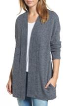 Women's Caslon Open Knit Cardigan, Size - Grey