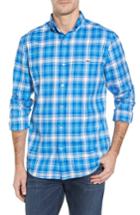Men's Vineyard Vines Tucker Lone Point Classic Fit Plaid Sport Shirt, Size - Blue