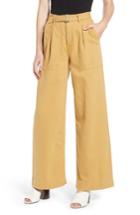 Women's Topshop Wonder Wide Chino Trousers Us (fits Like 0-2) - Beige