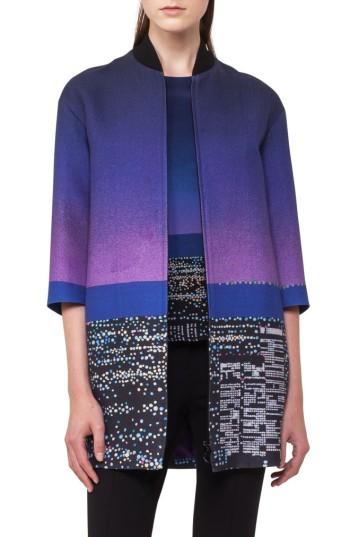 Women's Akris Punto Twilight City Print Long Bomber - Purple