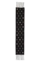 Women's Alexander Mcqueen Medieval Flower Skinny Silk Scarf, Size - Black
